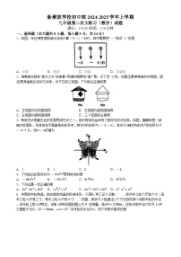 吉林省长春市新解放学校初中部2024--2025学年上学期第二次月考九年级数学试题(无答案)