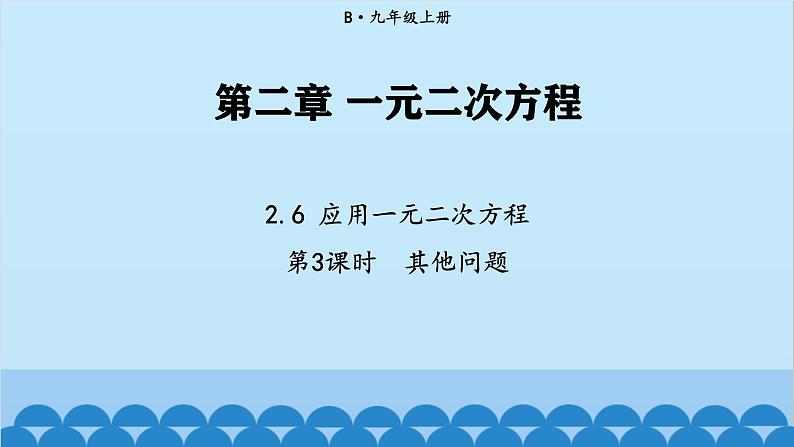 北师大版数学九年级上册 2.6 第3课时 其他问题与一元二次方程课件第1页