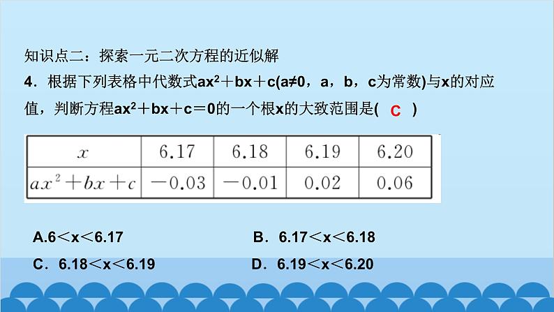 2.1　认识一元二次方程 第2课时　一元二次方程的估算第5页