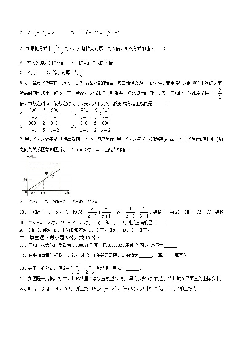 河南省南阳市方城县2023-2024学年八年级下学期第一次月考数学试题(含答案)第2页