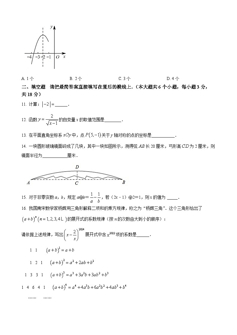 2024年四川省广安市华蓥市中考一模数学模拟试题（原卷版）第3页