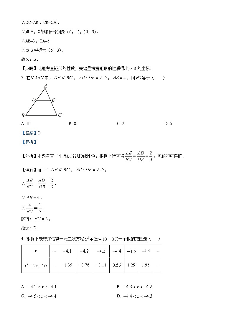 福建省三明市列东中学2024-2025学年九年级上学期期中考试数学试题（解析版）第2页