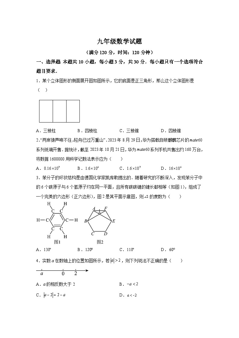 2024年山东省菏泽市郓城县中考一模数学模拟试题(含解析)第1页