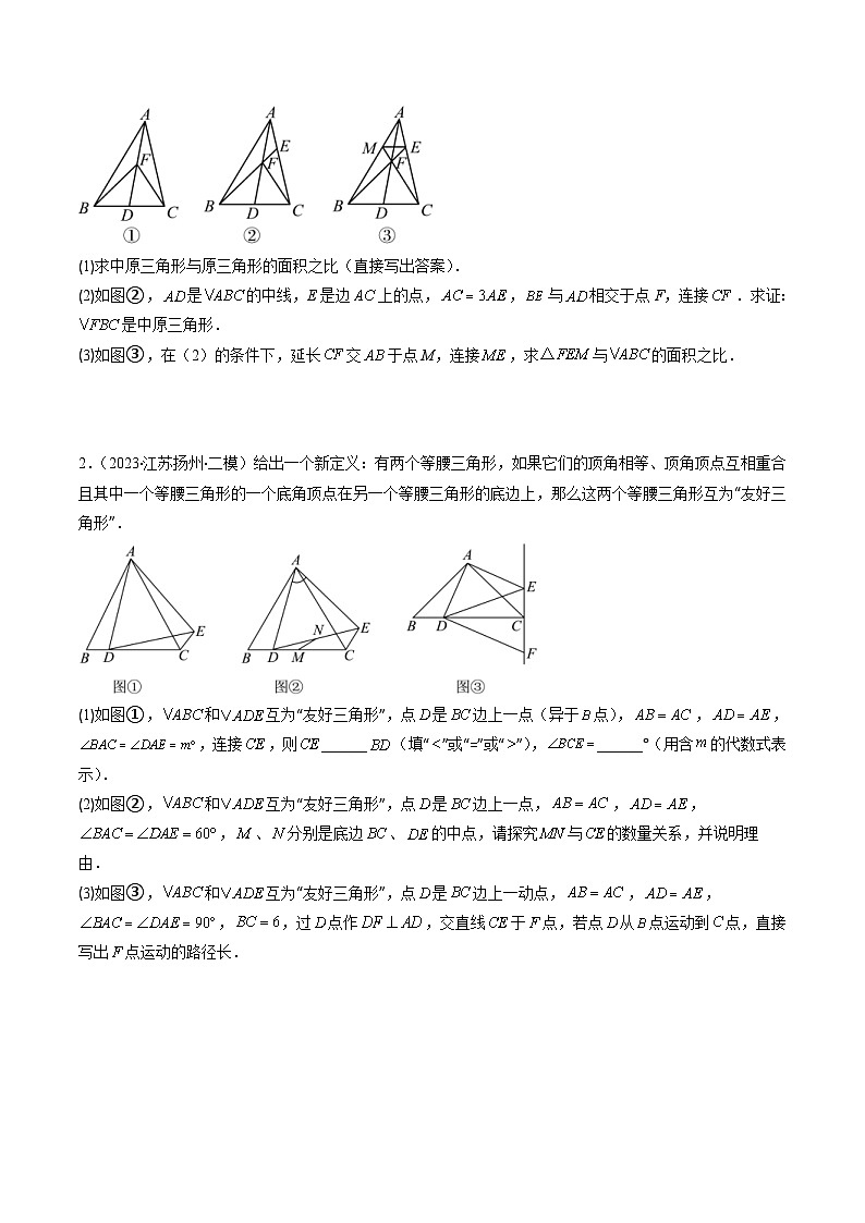 中考数学二轮复习提升练习12 几何图形中新定义型问题（含三角形，特殊的平行四边形，圆综合，5题型）（原卷版）第3页