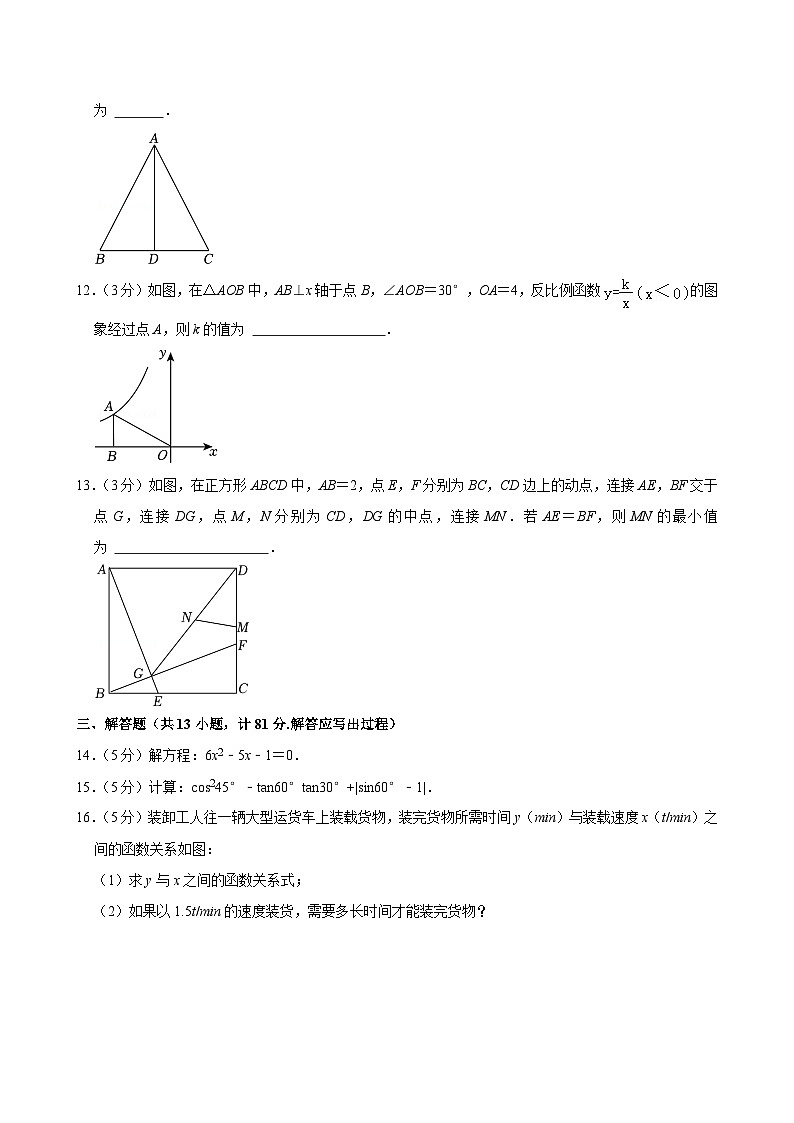 陕西省西安市西安理工大学附属中学2024-2025学年九年级上学期期中考试数学试题第3页