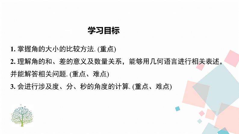 6.3.2   第1课时   角的比较与运算课件2024-2025学年人教版数学七年级上册第2页