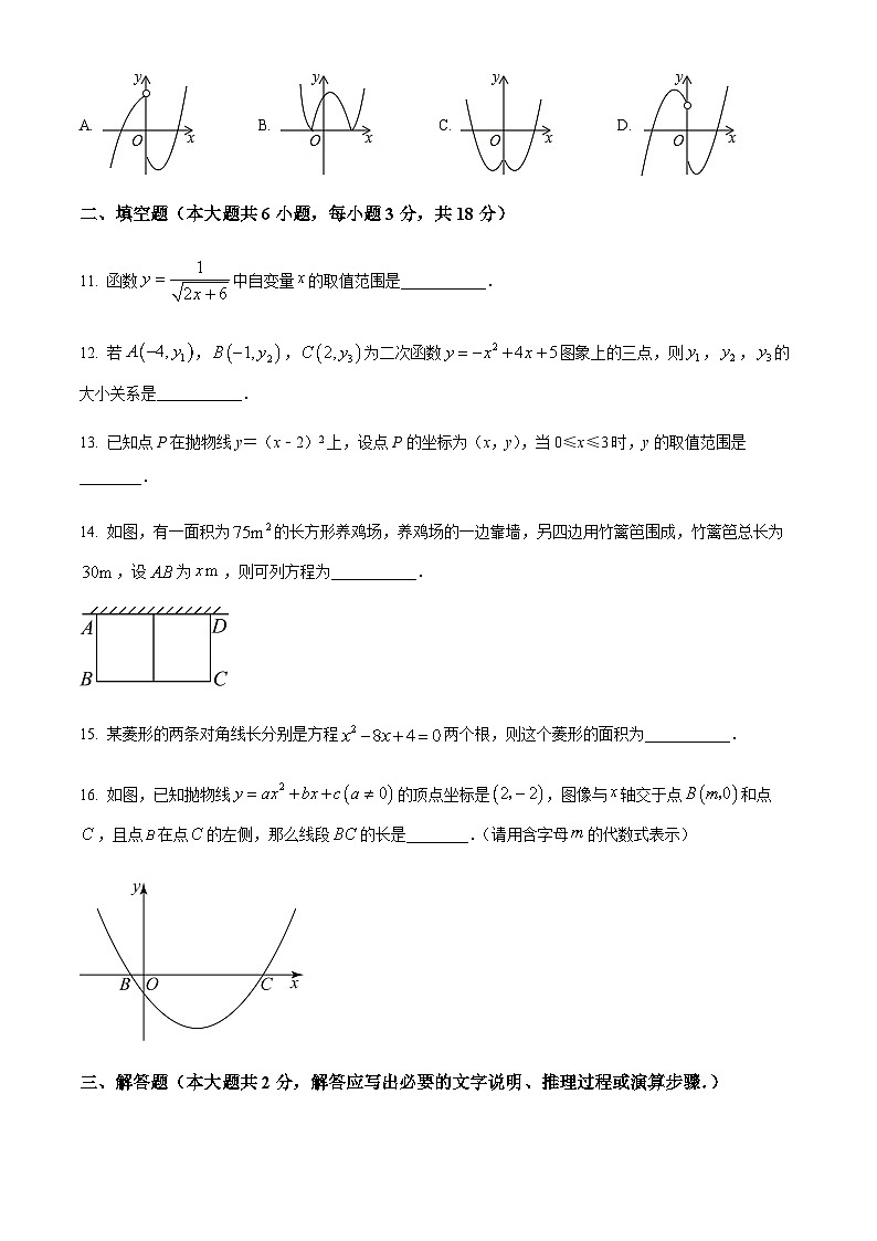 广东省广州市白云中学2023-2024学年九年级上学期月考数学试题（含答案）第3页