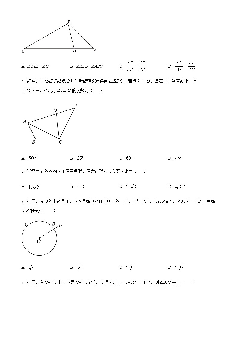 广东省广州市第二中学2023-2024学年九年级上学期月考数学试题（含答案）第2页