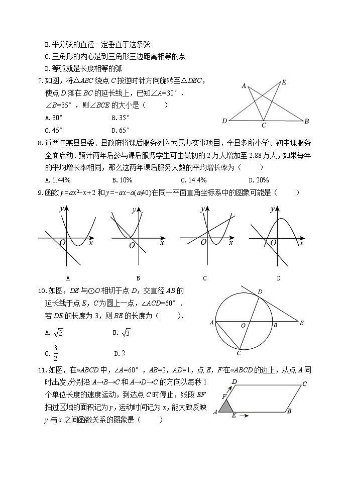 （教研室提供）山东省日照市岚山区2024-2025学年九年级上学期期中考试数学试题第2页