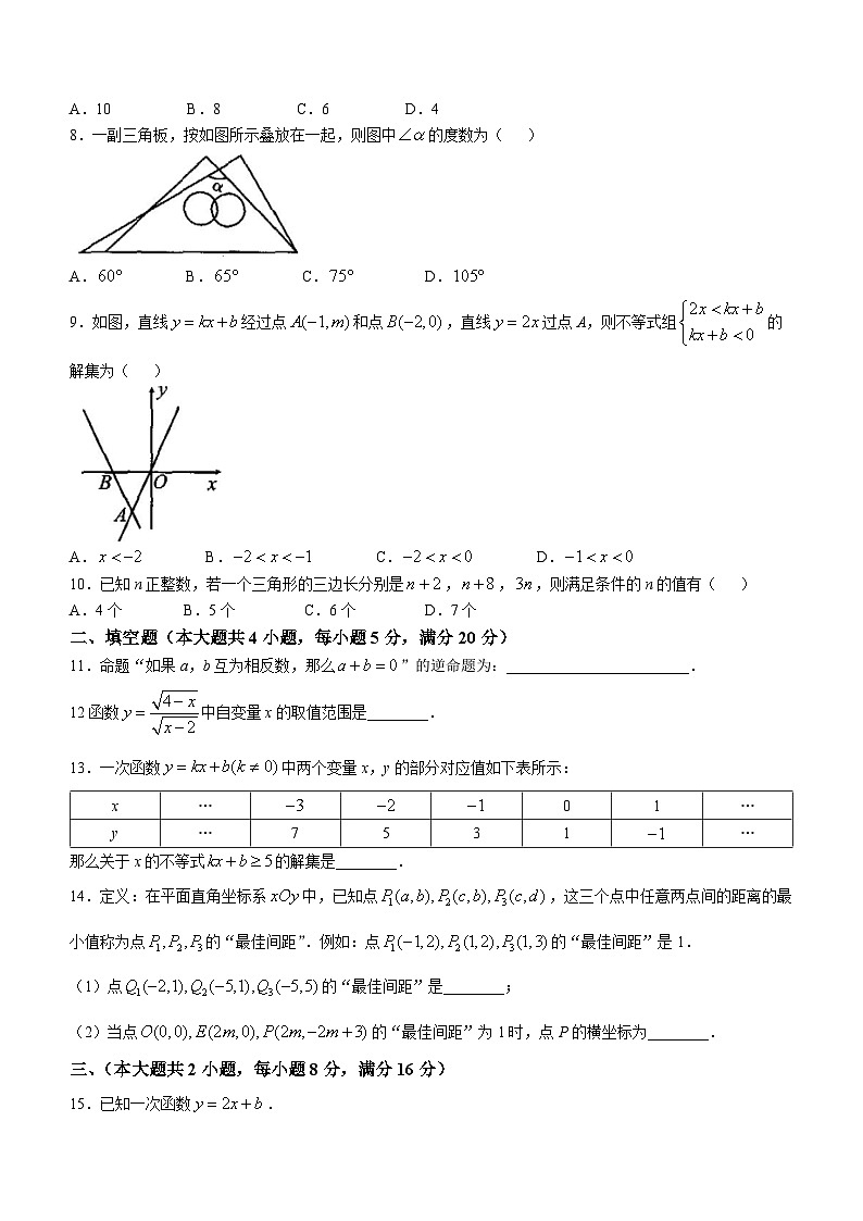 安徽省六安市舒城县仁峰学校2024-2025学年上学期八年级11月月考数学试题(无答案)第2页
