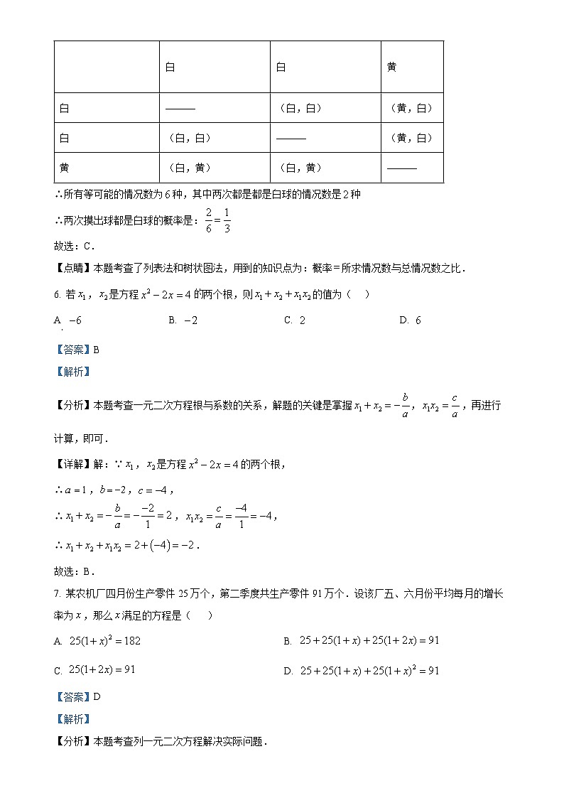河北省保定市莲池区爱和城学校2024-2025学年九年级上学期10月测试数学试题（解析版）-A4第3页