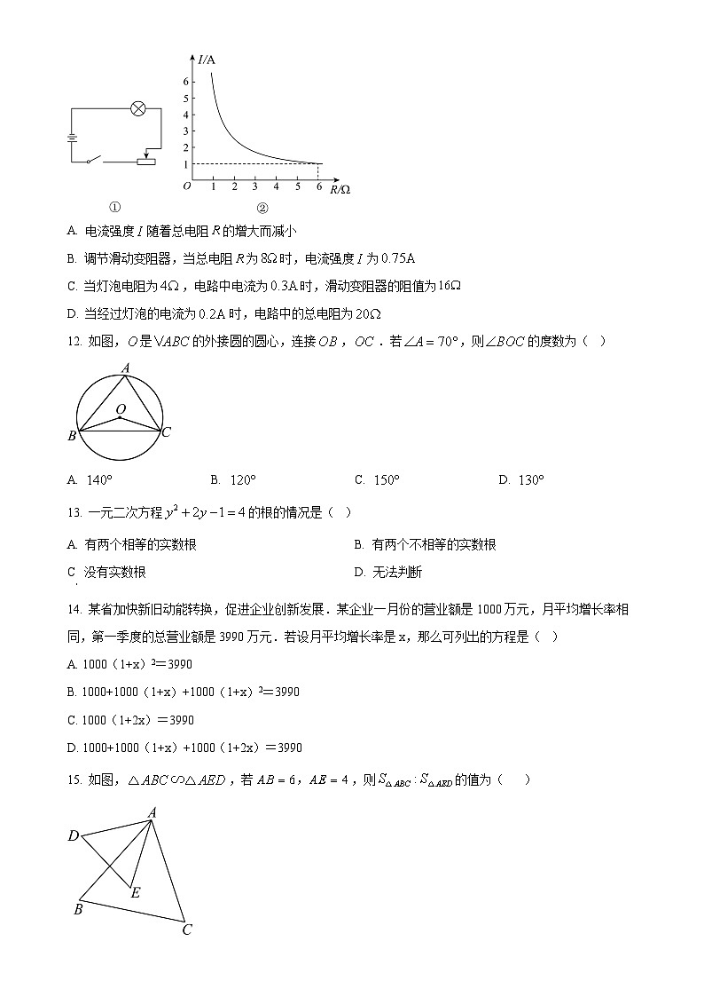 云南省红河哈尼族彝族自治州弥勒市第一中学2024-2025学年九年级上学期11月期中考试数学试题（原卷版）-A4第3页