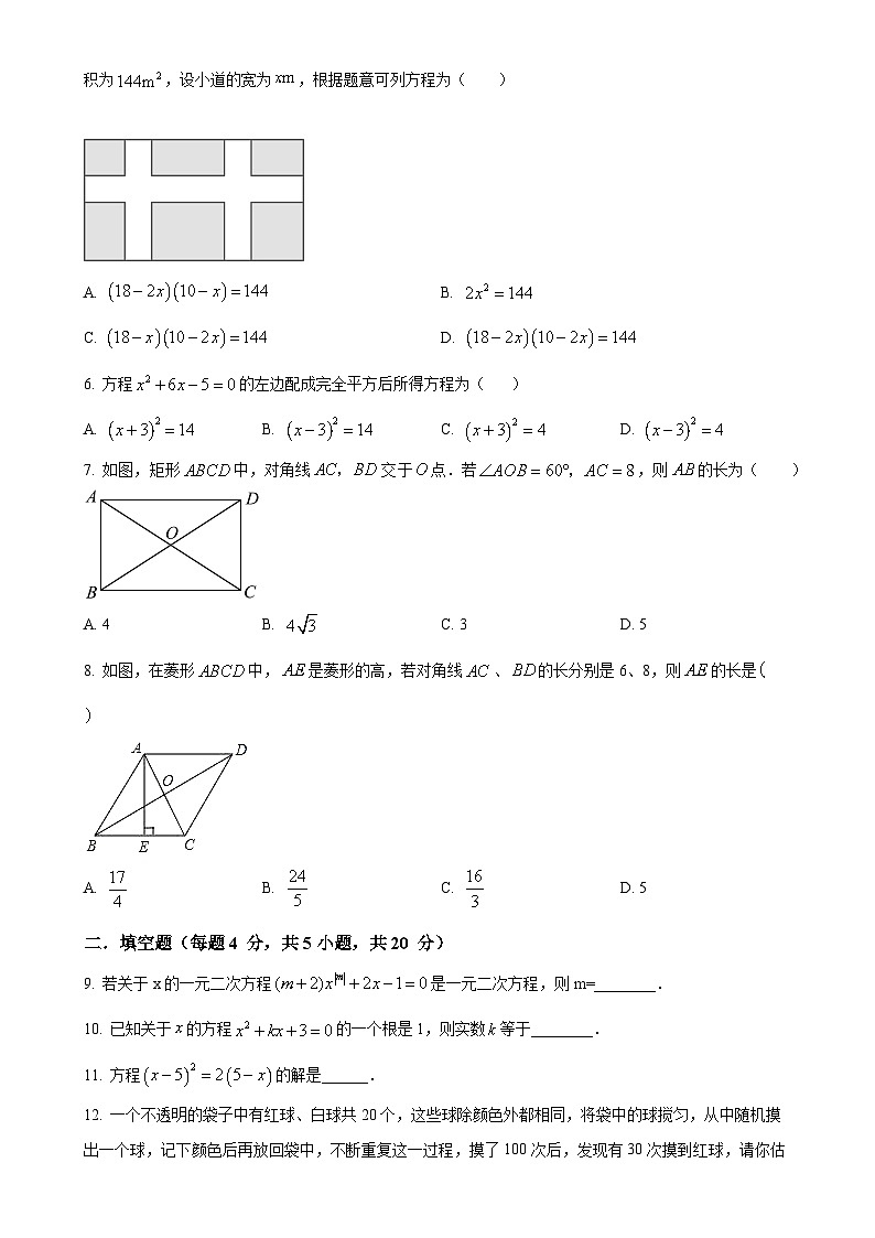 四川省成都石室中学2024-2025学年九年级上期10月月考数学试题（原卷版）-A4第2页