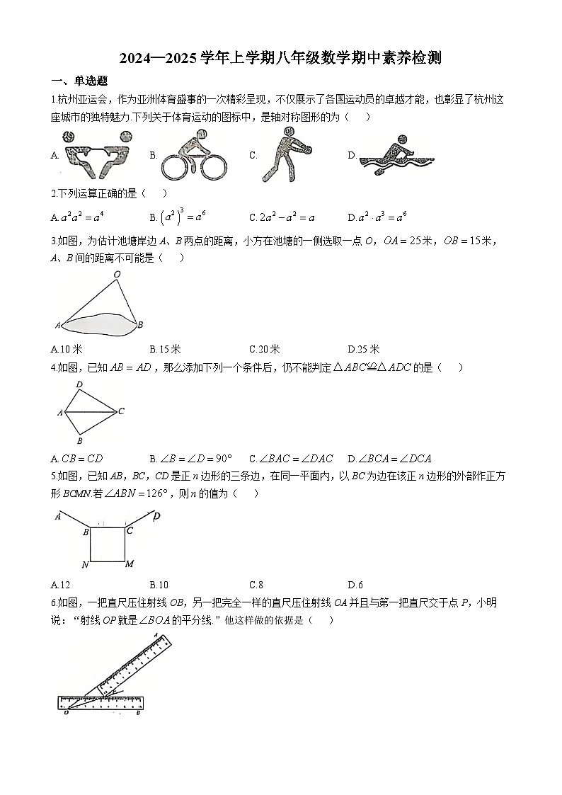 山东省德州市宁津县育新中学等校八年级2024-2025学年八年级上学期11月期中数学试题(无答案)第1页