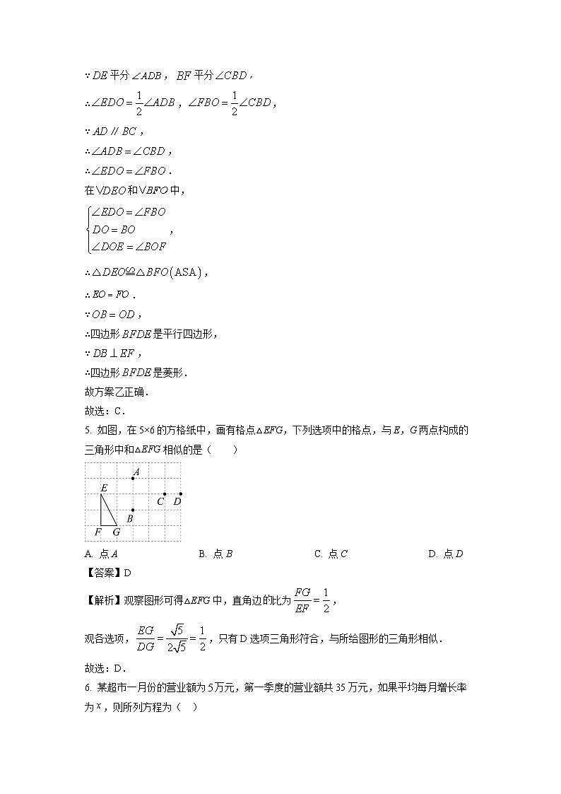 2023~2024学年山东省青岛市崂山区九年级(上)期中数学试卷(解析版)第3页