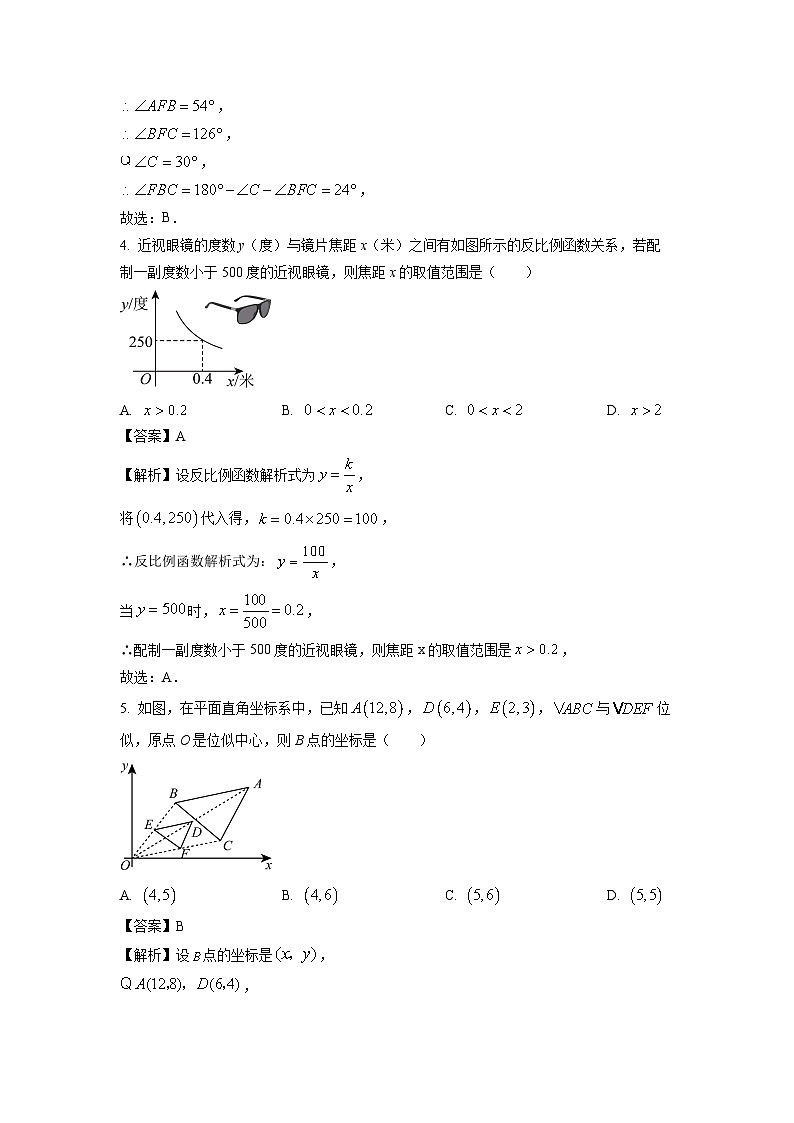 2024年山东省潍坊市高密市中考三模数学试卷(解析版)第2页
