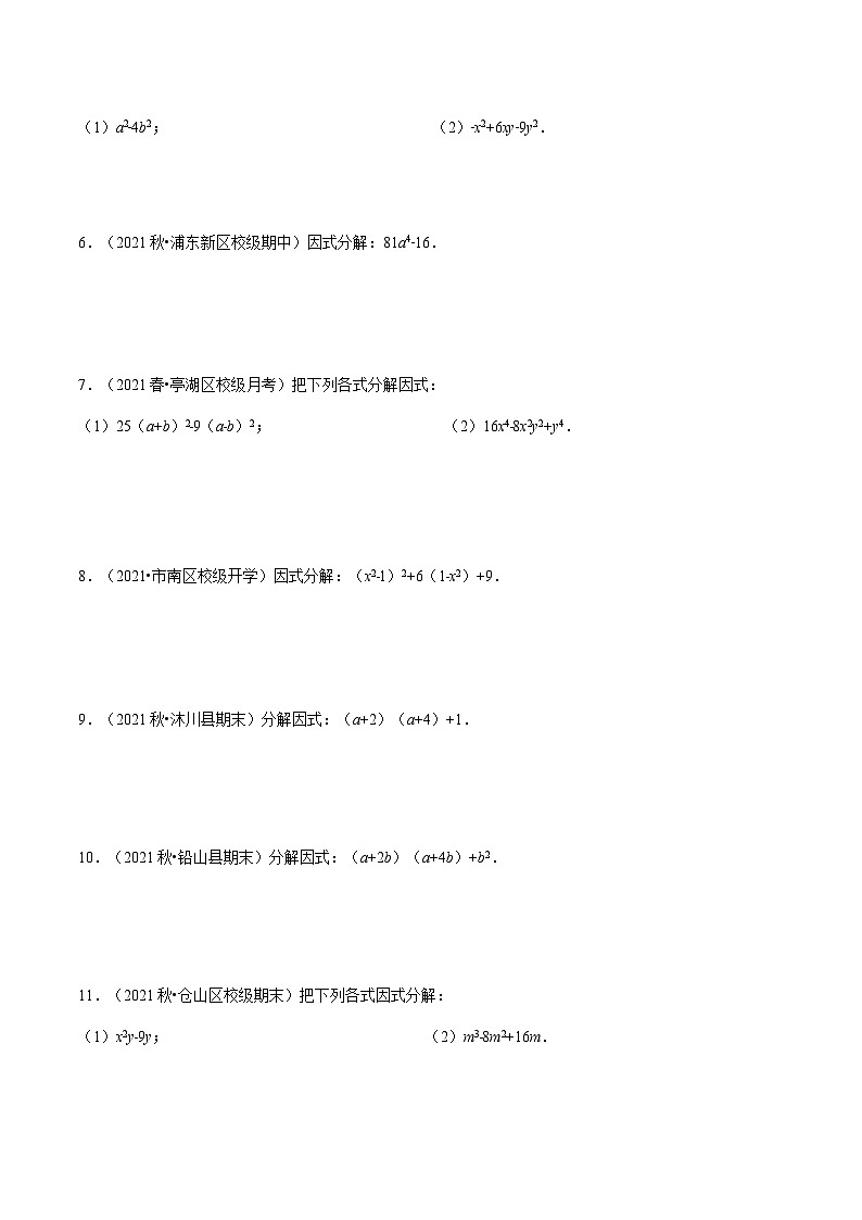 浙教版数学七年级下册重难点培优训练专题4.1 因式分解（重点题）（原卷版）第3页