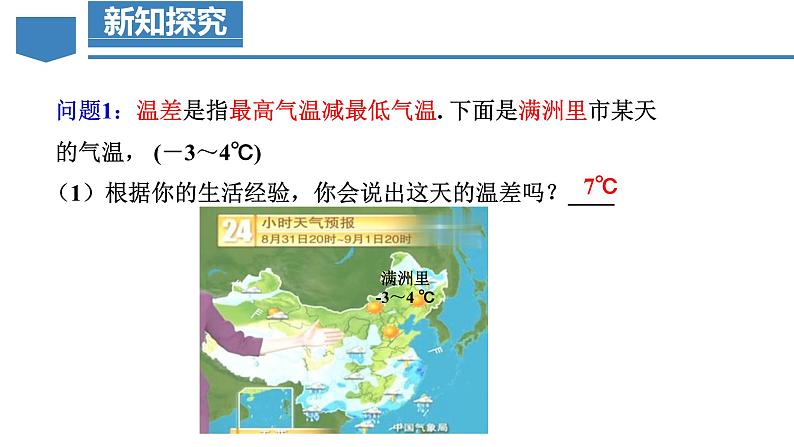 人教版数学七年级上册同步练习课件1.3.2 有理数的减法（第1课时 有理数的减法法则）第6页