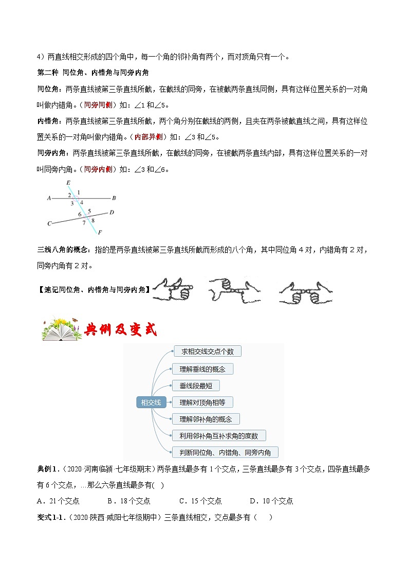 人教版数学七下同步变式练习课时5.1 相交线（原卷版）第2页