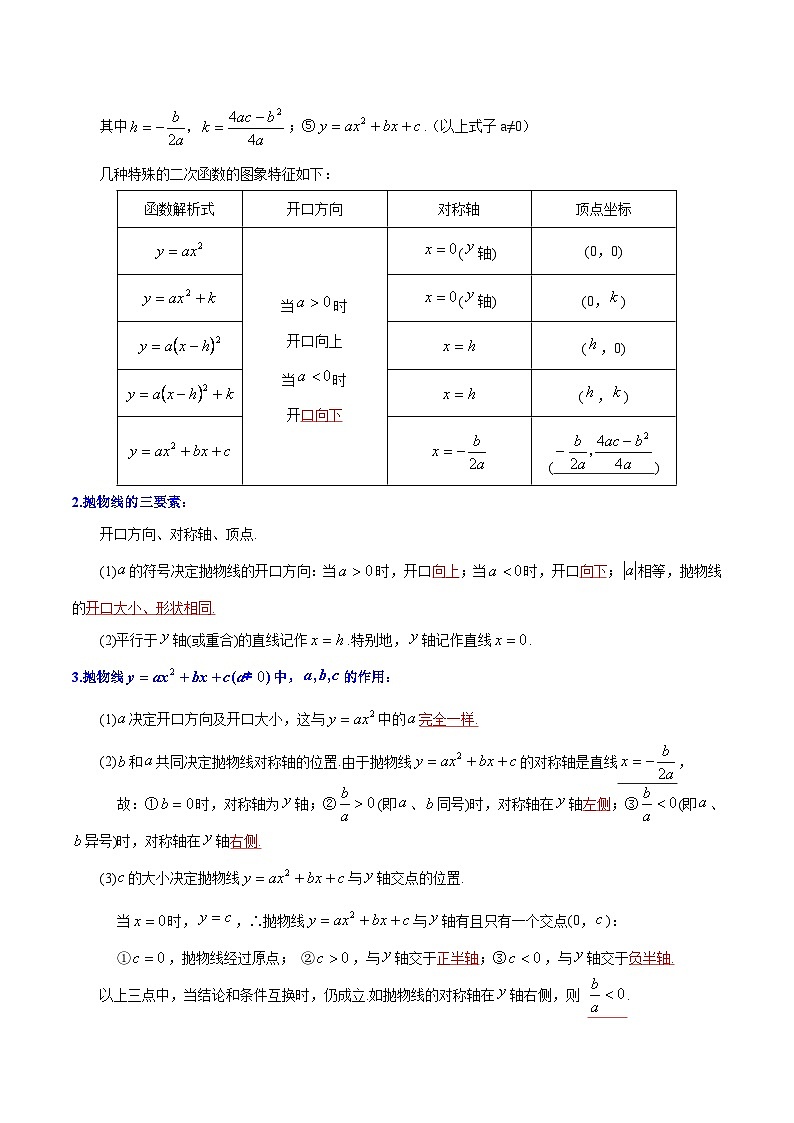 人教版数学九年级上册期末章节重难点复习讲义第22章 二次函数（解析版）第2页