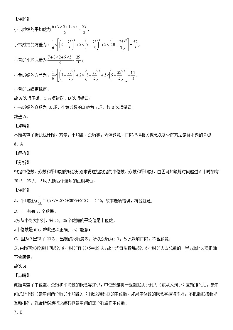 人教版数学八年级下册第二十章《数据分析》同步单元基础与培优高分必刷卷（全解全析）第2页
