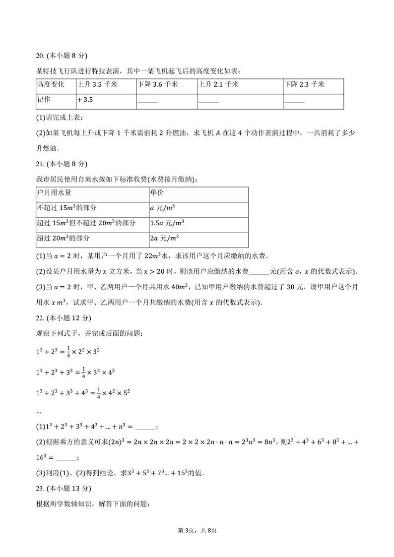 2024～2025学年辽宁省大连市瓦房店市七年级(上)期中数学试卷(含答案)第3页