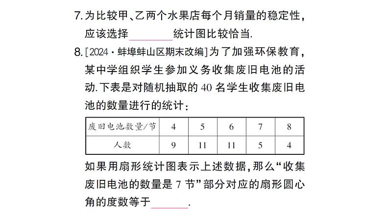 初中数学新沪科版七年级上册第5章 数据的收集与整理考点整合与提升课堂作业课件2024秋第8页