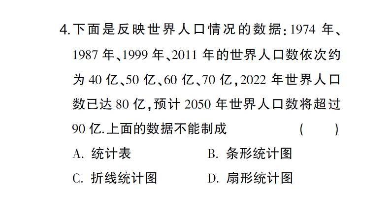 初中数学新沪科版七年级上册5.3 用统计图描述数据课堂作业课件2024秋第5页