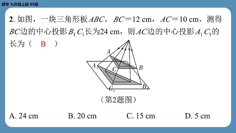 第5章 投影与视图回顾与思考 北师大版九年级数学上册课外培优课件第3页