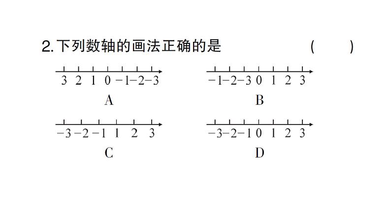 初中数学新沪科版七年级上册1.2第1课时 数轴课堂作业课件2024秋第3页