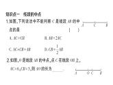 初中數(shù)學(xué)新滬科版七年級上冊4.3第2課時(shí) 線段的中點(diǎn)及基本事實(shí)課堂作業(yè)課件2024秋