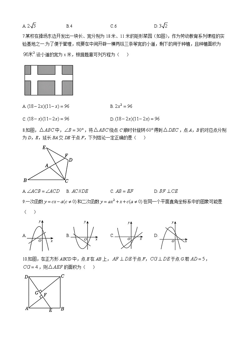 辽宁省鞍山市第五十一中学2024-2025学年八年级上学期12月月考数学试题(无答案)第2页