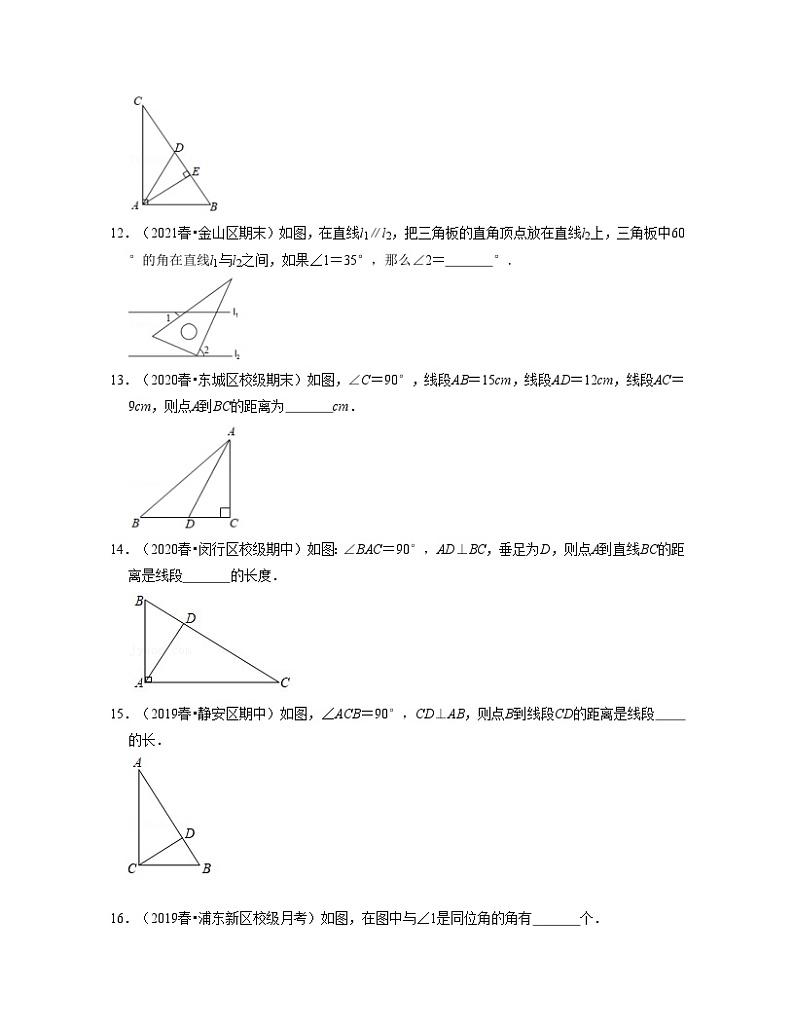 沪教版数学七年级下册同步讲练第13章 相交线 平行线（易错30题专练）（原卷版）第3页