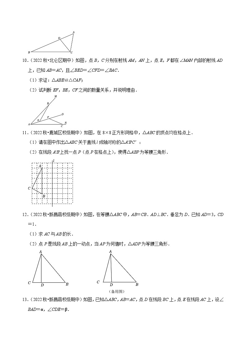 浙教版数学八上期末培优训练专题3.3大题易丢分期末考前必做解答30题（提升版）（原卷版）第3页