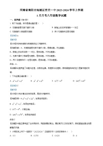 河南省南阳市宛城区宛城区官庄镇第一初级中学2023-2024学年八年级上学期1月月考数学试题（解析版）-A4