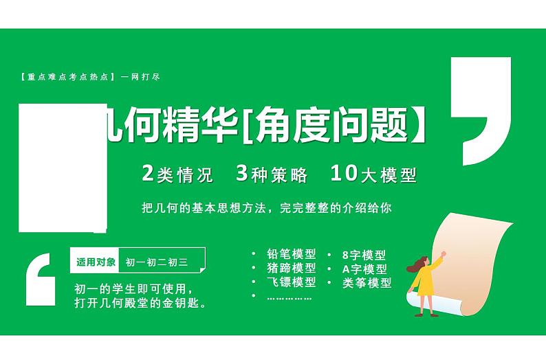 《十大角度模型》讲义-中考数学专题-用最短的时间攻克十大角度模型全部内容 动点问题 模型大招图形计算解题策略第1页