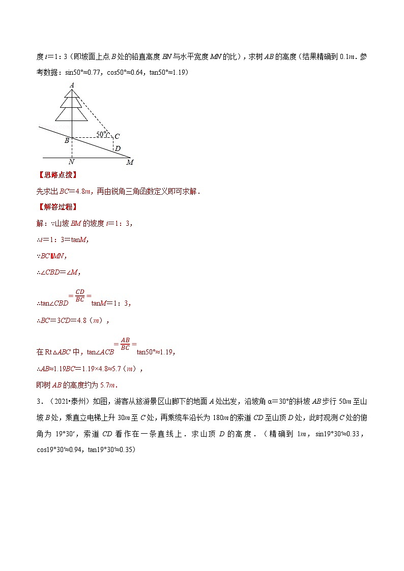 中考数学二轮巩固训练专题08 锐角三角函数的应用（解析版）第2页