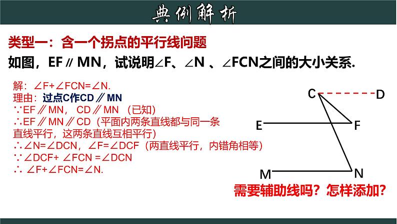 浙教版数学七年级下册同步教学课件1.3.5 平行线常见辅助线作法第7页