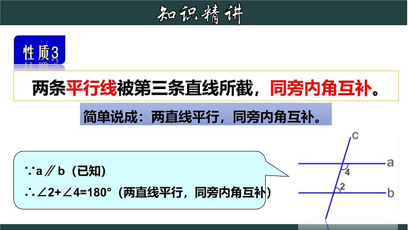 浙教版数学七年级下册同步教学课件1.4.2 平行线的性质(二)第8页