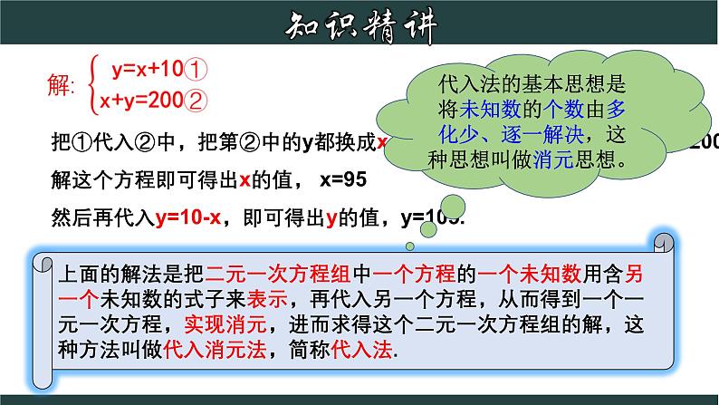 浙教版数学七年级下册同步教学课件2.3.1 解二元一次方程组-代入法第6页