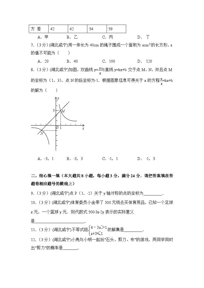 湖北省咸宁市中考数学试卷（含解析版）第2页