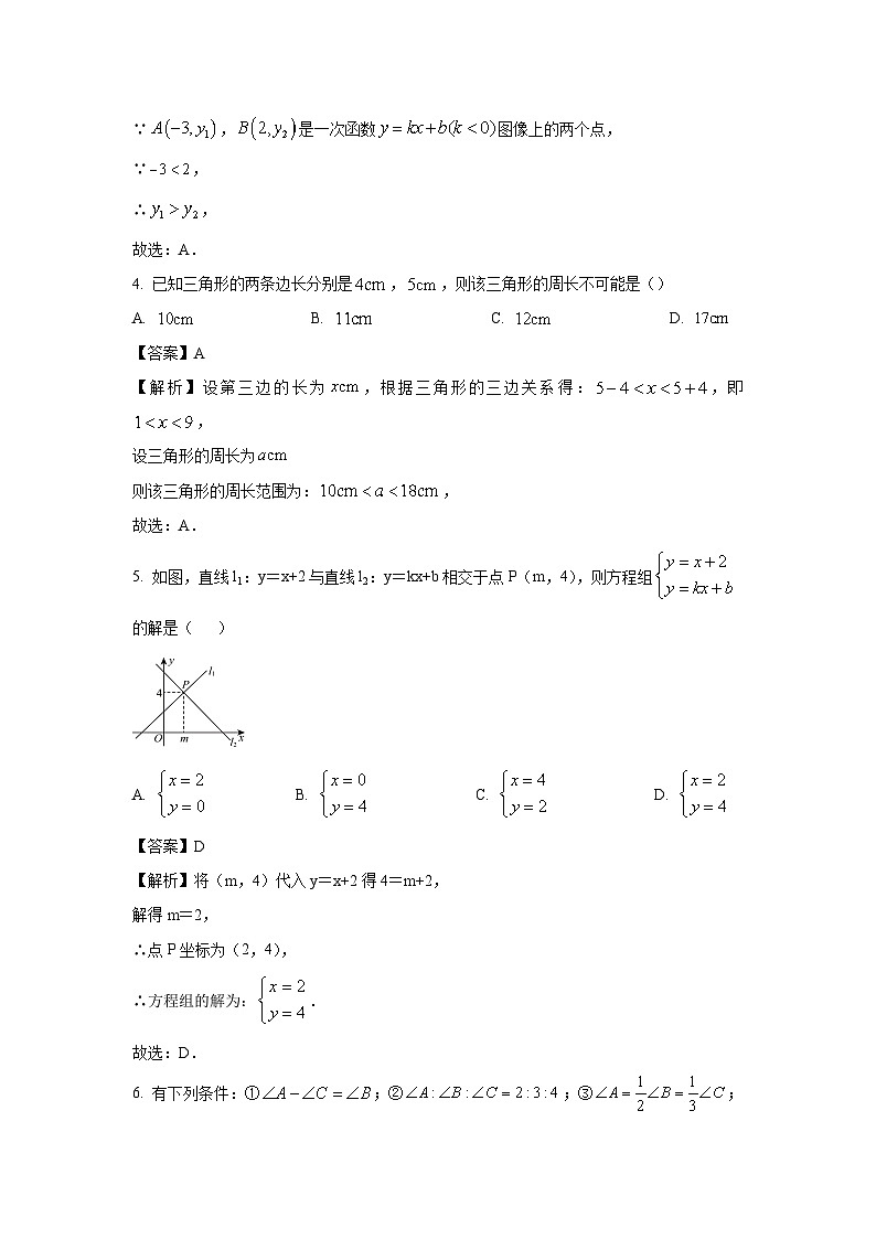 2024~2025学年安徽省合肥市蜀山区琥珀教育集团八年级上学期11月期中联考数学试卷(解析版)第2页