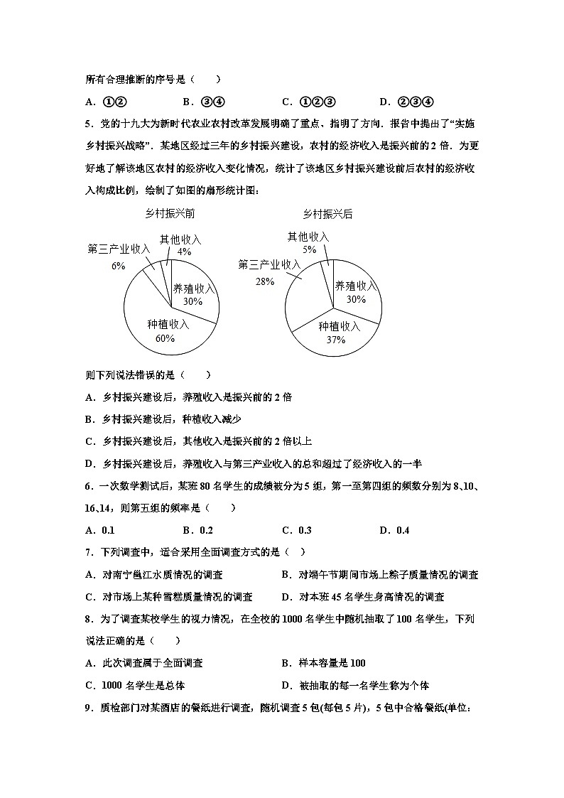 人教版数学七年级下册期末培优专题11 数据的收集、整理与描述选填题压轴训练（原卷版）第3页