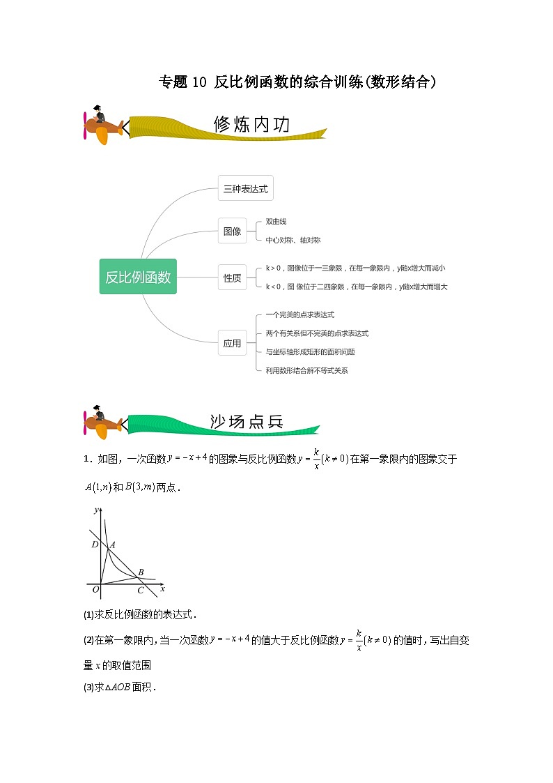 中考数学二轮专题训练专题10 反比例函数的综合探究(数形结合)（原卷版）第1页