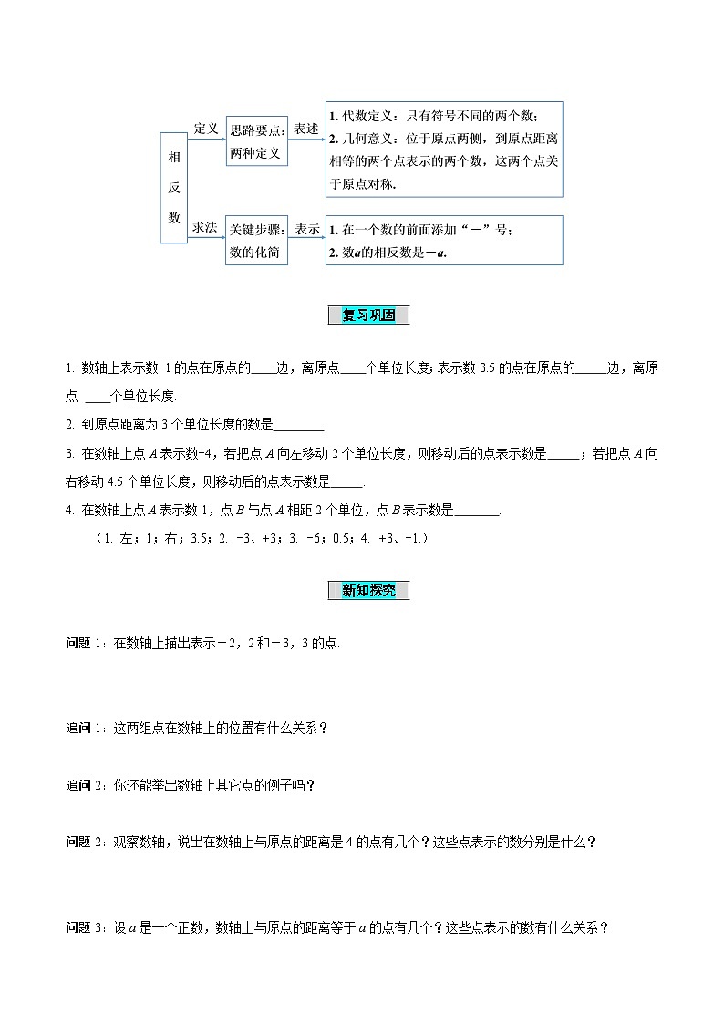 人教版数学七年级上册1.2.3 相反数（导学案）第2页