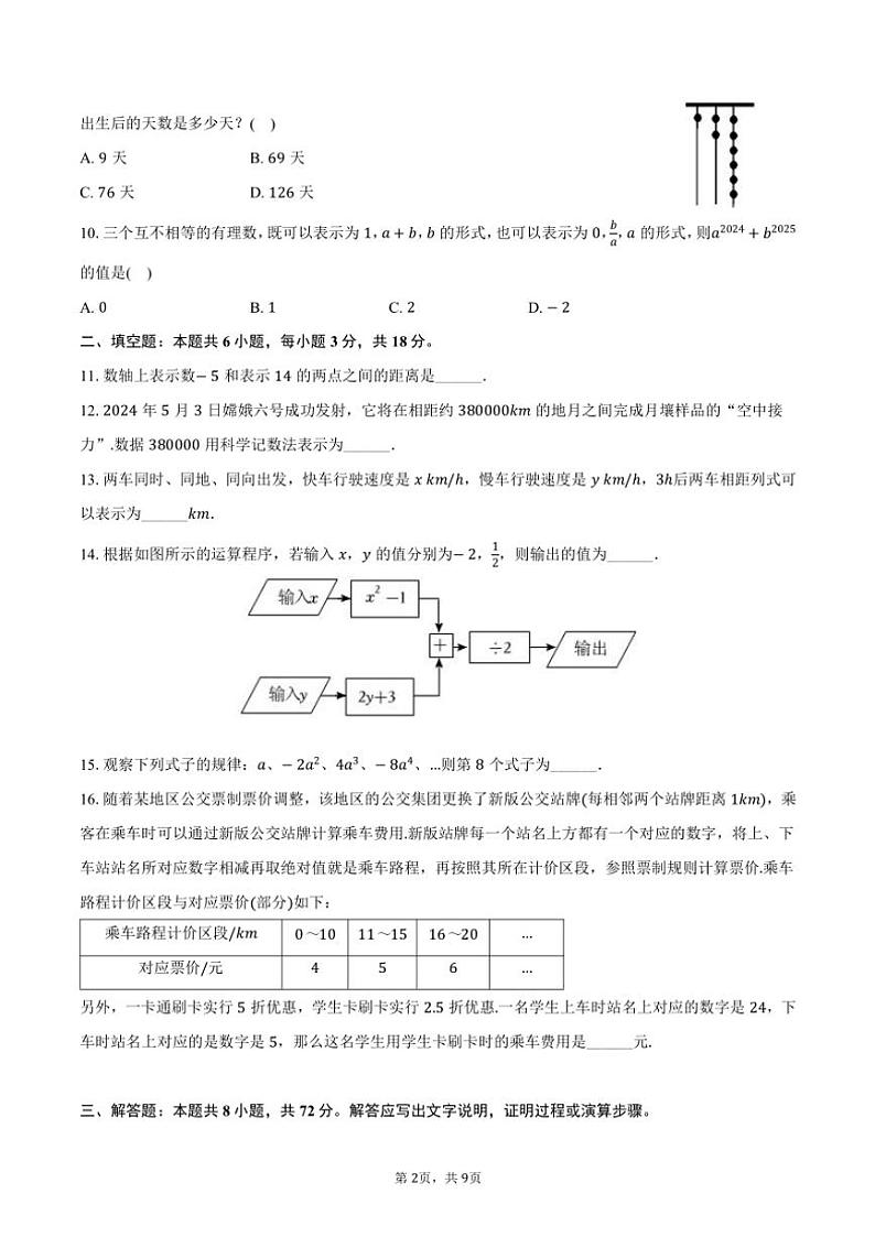 2024～2025学年湖北省咸宁市温泉中学教联体七年级(上)期中数学试卷(含答案)第2页