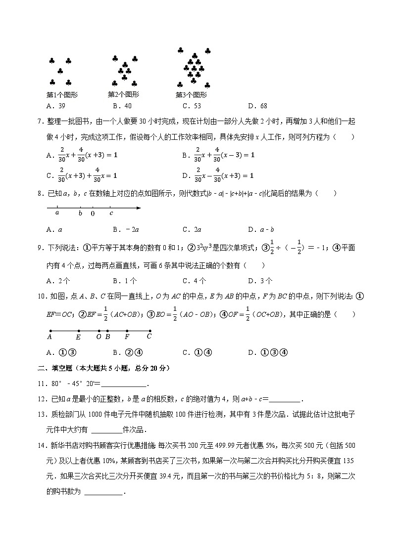 2024--2025学年北师大版数学七年级上册期末综合复习题第2页