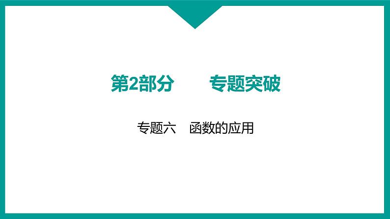 2025年九年级中考数学二轮复习专题突破课件：专题六函数的应用第1页