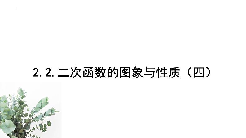 2.2.4二次函数的图象与性质课件2023—2024学年北师大版数学九年级下册第4页