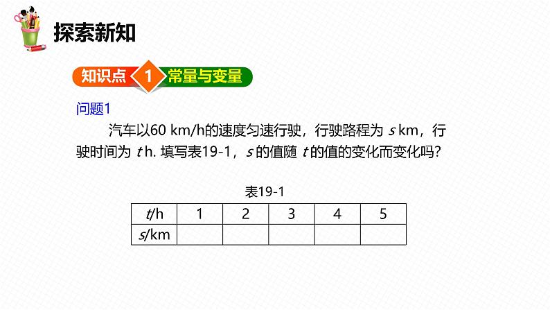 人教版数学八下同步讲练课件19.1 函数 第一课时第6页